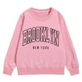 thumbnail image 3 of SonxaHe Big Girl's Sweatshirt Long Sleeve Letter Prints Loose Comfy Fall Winter Drop Shoulder Sweatshirt Pink,Sized 9-10, 3 of 5