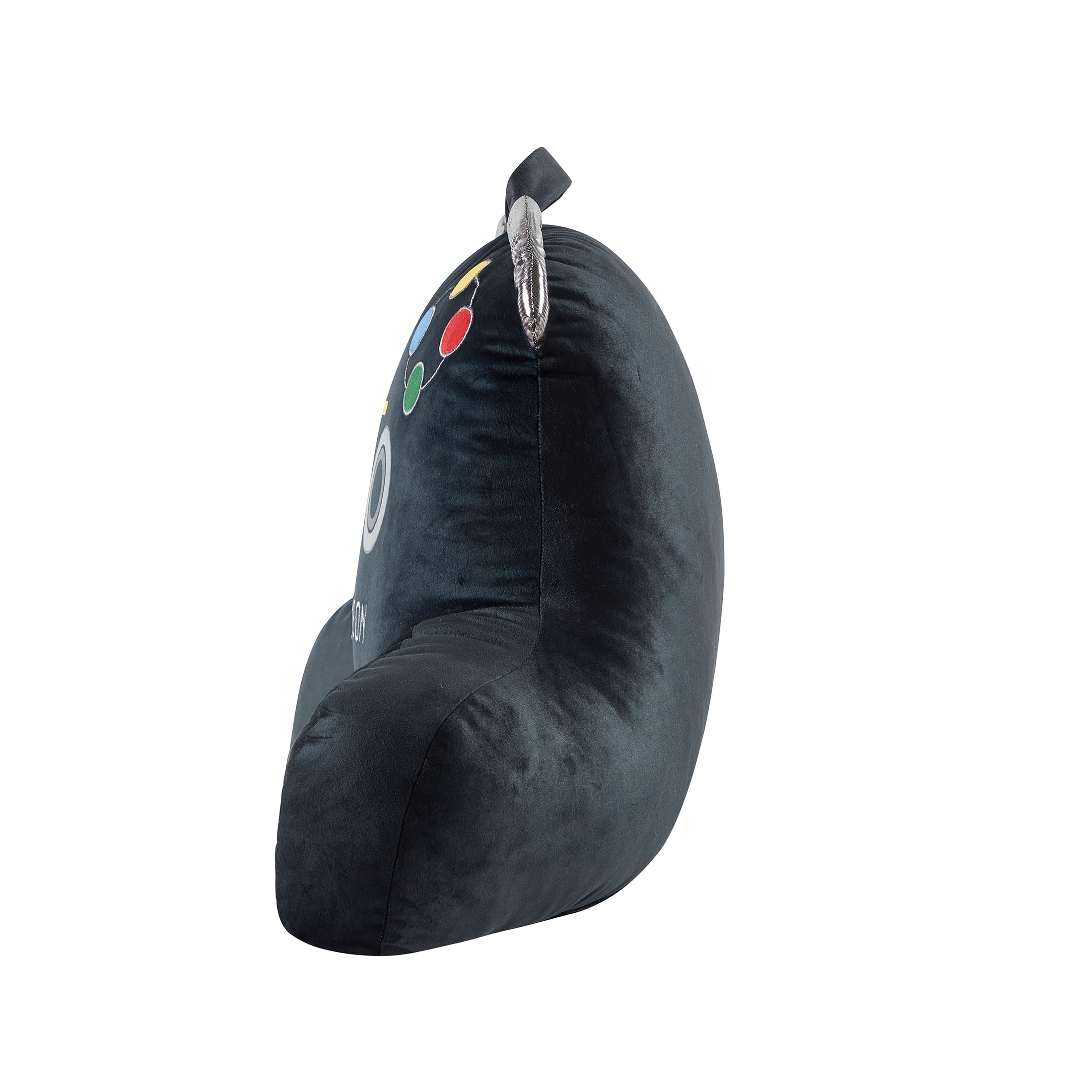Your Zone 21.25" x 21" Black Gamer Backrest Lounger Pillow
