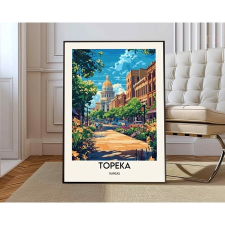 Topeka Kansas City Poster, Unframed Paper Poster 8x10in