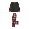 thumbnail image 6 of Michellecmm Family Matching Christmas Pajamas, LetterDinosaur Print Long-Sleeved Round Neck Tops + Plaid Pattern Trousers Sleepwear, 6 of 10