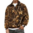 thumbnail image 3 of Havenx Mens Flannel 1/4 Zip Pullover Long Sleeve Collared Pullover Mock Neck Camouflage Print Sweat Shirt Lightweight 2026 Fall Winter Casual Soft Outfits,Khaki XL, 3 of 7