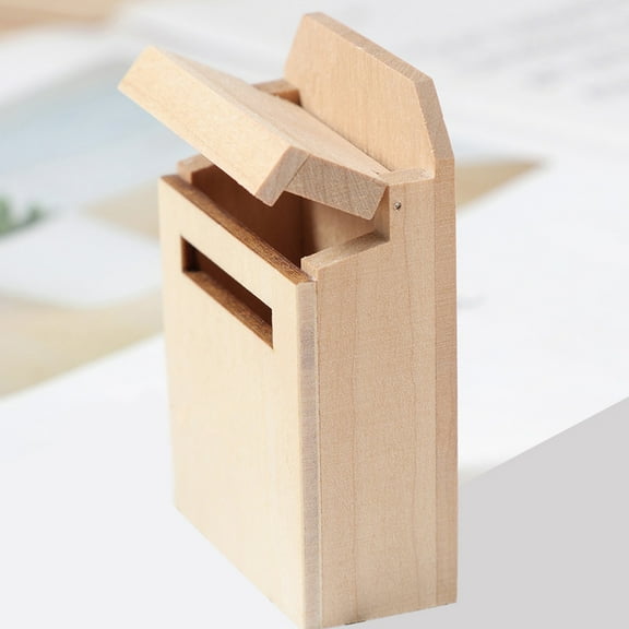 Milisten 2pcs Miniature Wooden Mailboxes for Kids Dollhouse Accessories and Collectors