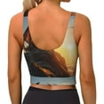 thumbnail image 2 of Bixox Women's Seaside Sunset Cool Dragon Pattern Fitness Navel Tank Top U-Back Yoga Tank Top Sweatshirt Sports Bra, 2 of 5