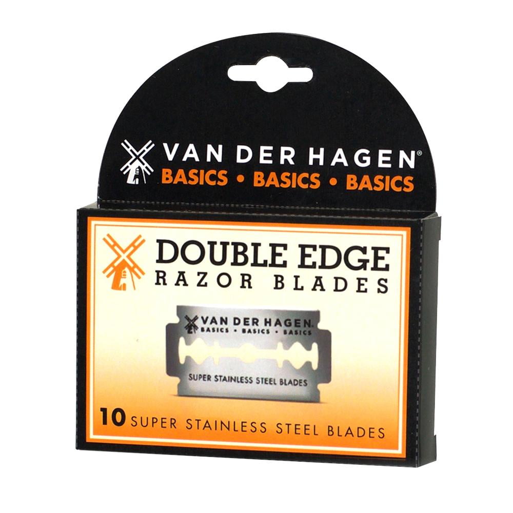 Van Der Hagen Basics Double Edge Razor Blades, Stainless Steel, 10 Count