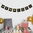 thumbnail image 7 of TABLZONE Graduate Party Banner Paper Hanging Decor Black with Unique Im Done Printing, 7 of 7