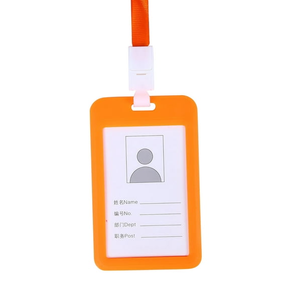 Id Badge Card Holder,Plastic Vertical Double Sided Name Card Badge Holder with Lanyard for School Business Office