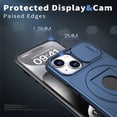 thumbnail image 4 of AUshell for iPhone 15 Plus Case, Slide Camera Window Compatible wth MagSafe Rotating Kickstand Ring Silicone Military-grade Drop Resistant for iPhone 15 Plus Magnetic Shockproof Shell, Blue, 4 of 6
