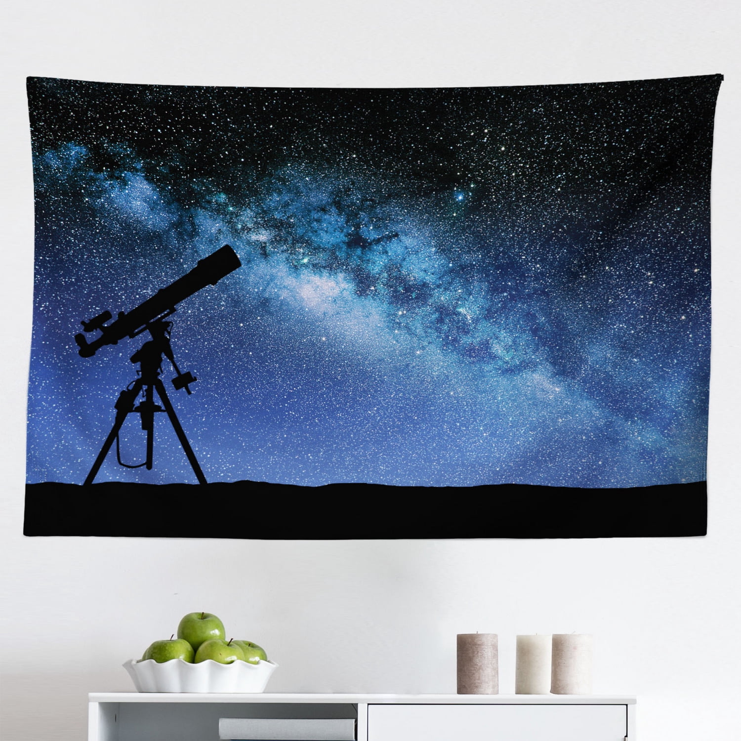 Galaxy Tapestry, Astronaut Floats Outer Space Planet Earth Globe ...