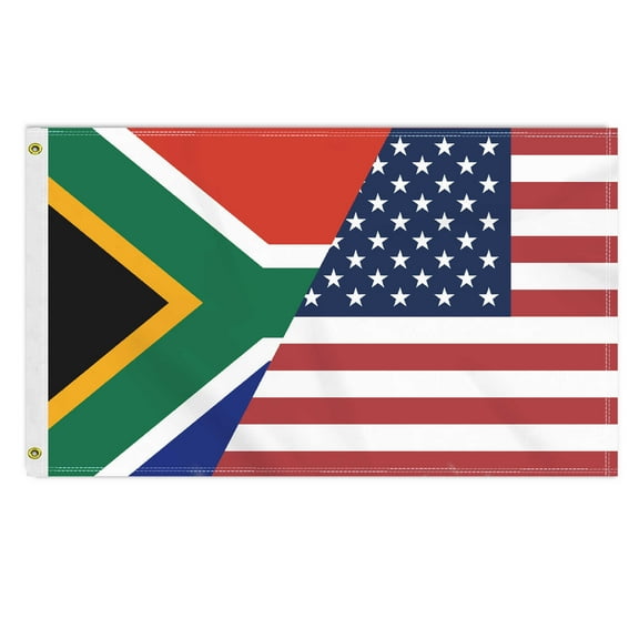 3×5 FT South Africa USA Flag, Large 150D America South Africans Outdoor Banner,Double Side Printing Decor For Patio Garden With Brass Gromment