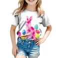 thumbnail image 4 of Taybagh Shirts for Girls Happy Easter Graphic Print Girls Short Sleeve Spring T-Shirt Funny Tee Cotton, 4 of 6