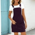 thumbnail image 2 of Fewfanhot Womens Dresses Summer Overalls Dress Casual Adjustable Straps Pinafore Dress Short Skirt with Pockets, 2 of 9
