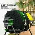 thumbnail image 4 of CoSoTower Rotating Composter, Dual Chamber Compost Bin with 24 Vents and Steel Legs, 34.5 Gallon, Yellow and Green, 4 of 7