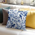 thumbnail image 7 of Blue Pioneer Flower And Bird Pillow Covers,Blue Pioneer Flower And Bird Throw Pillow Covers 24"×24" ,Living Room Sofa Couch Pillow Covers,Decorative Pillow Covers, 7 of 7