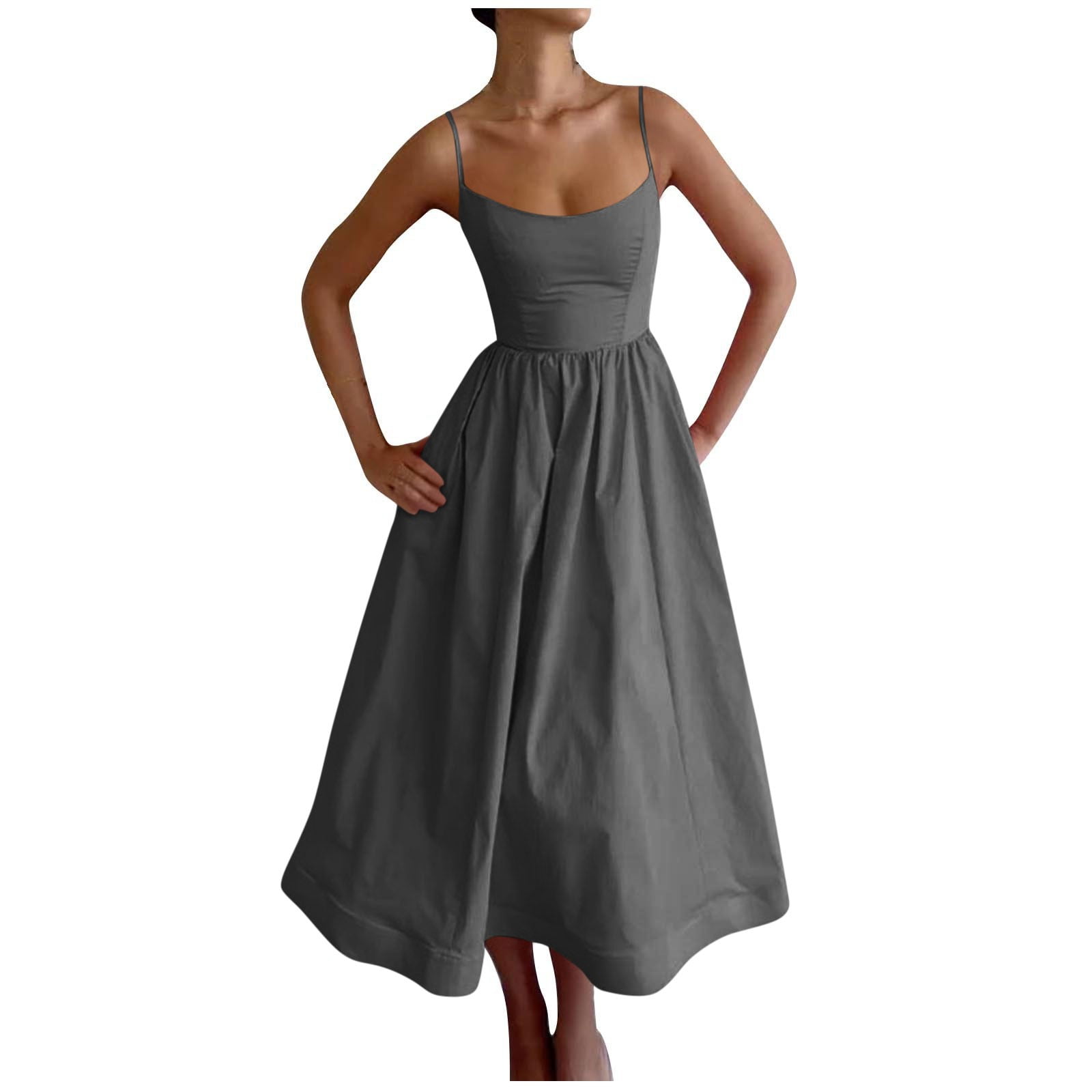 lace up back homecoming dresses Scoop-Neck Sleeveless Beaded Pleated Satin A-Line Party Homecoming Dre –  Laxag main image 1