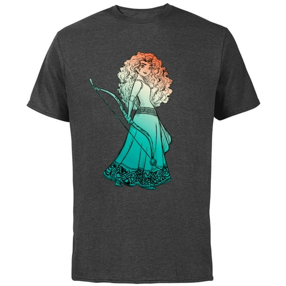 Disney and PIXAR Brave Merida Stylized T-Shirt - Short Sleeve Cotton T-Shirt for Adults - Customized-Charcoal
