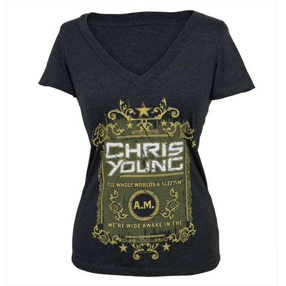 Chris Young Women's Juniors The Whole World's A Sleepin Short Sleeve T Shirt