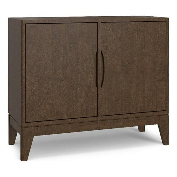 Pemberly Row 2-Door Solid Wood Sideboard Buffet/Storage in Walnut Brown