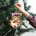 thumbnail image 4 of Luoshdecor Christmas Cat in Mug Ornament , Acrylic Cute Holiday Teacup Cat Hanging Ornaments for Home Decor Party Christmas Tree Decor, 4 of 8