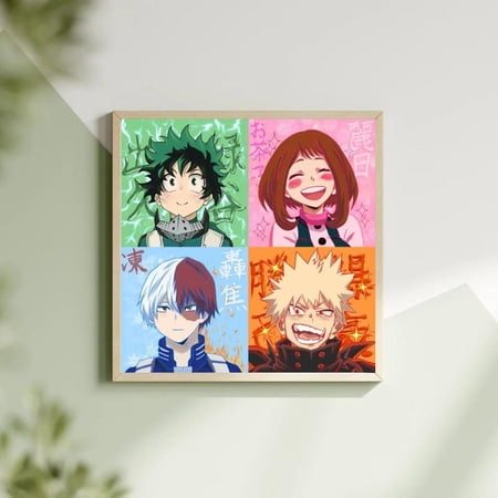 My Hero Academia Deku, Ochaco, Todoroki, Bakugou Print – Shonen Anime Poster 8x12 Inches, UNFRAMED
