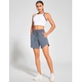 thumbnail image 6 of 7" High Waisted Athletic Shorts for Women Quick Drying Running Gym Workout Shorts with 3 Secure Zip Pockets Dark Grey XXL, 6 of 7