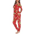 thumbnail image 2 of SCRAWLGOD Cartoon Avocado Pajamas for Women Pjs Sets Long Sleeve Sleepwear Set Size L Crewneck Nightwear Set Women Comfy 2 Piece Pj Set for Women Christmas, 2 of 6