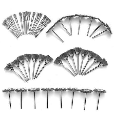 

45 Pcs T Shape Cup Stainless Steel Wire Brush Set Fits