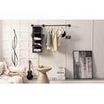 thumbnail image 2 of Industrial Pipe Clothing Rack with Hanging Shelves, Wall Mounted Garment Rack with Hooks, Heavy Duty Clothes Rods with Open Closet Organizer and Side Pockets,Multi-Purpose Clothing Hanging Rail, 2 of 15
