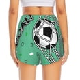 thumbnail image 2 of Lsque BALL INSIDE THE NET GOAL Printed Women's Running Shorts with Liner Pockets,Elastic Quick Dry Workout Athletic Gym Yoga Shorts,Womens High Waist Shorts-Medium, 2 of 9
