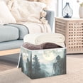 thumbnail image 3 of Yayeee Collapsible Cube Storage Bin with Lid Fabric Closet Decorative Basket with Handles, Moon and House, 3 of 7