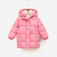 thumbnail image 4 of SERTG Boys Girls Hooded Coat Long Sleeve Mid Length Winter Warm Waterproof Snow Plays Casual Outerwear for Kids Toddler 2-12 Years(Pink,5 Years), 4 of 6
