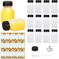 thumbnail image 1 of shiyou-12 PCS 4oz Small Plastic Juice Bottles with Lids Labels Funnels, Reusable Transparent Juice Containers Small Bottle for Liquids in Lunch Box Suitable for Ginger Juice and Other Beverages, 1 of 4