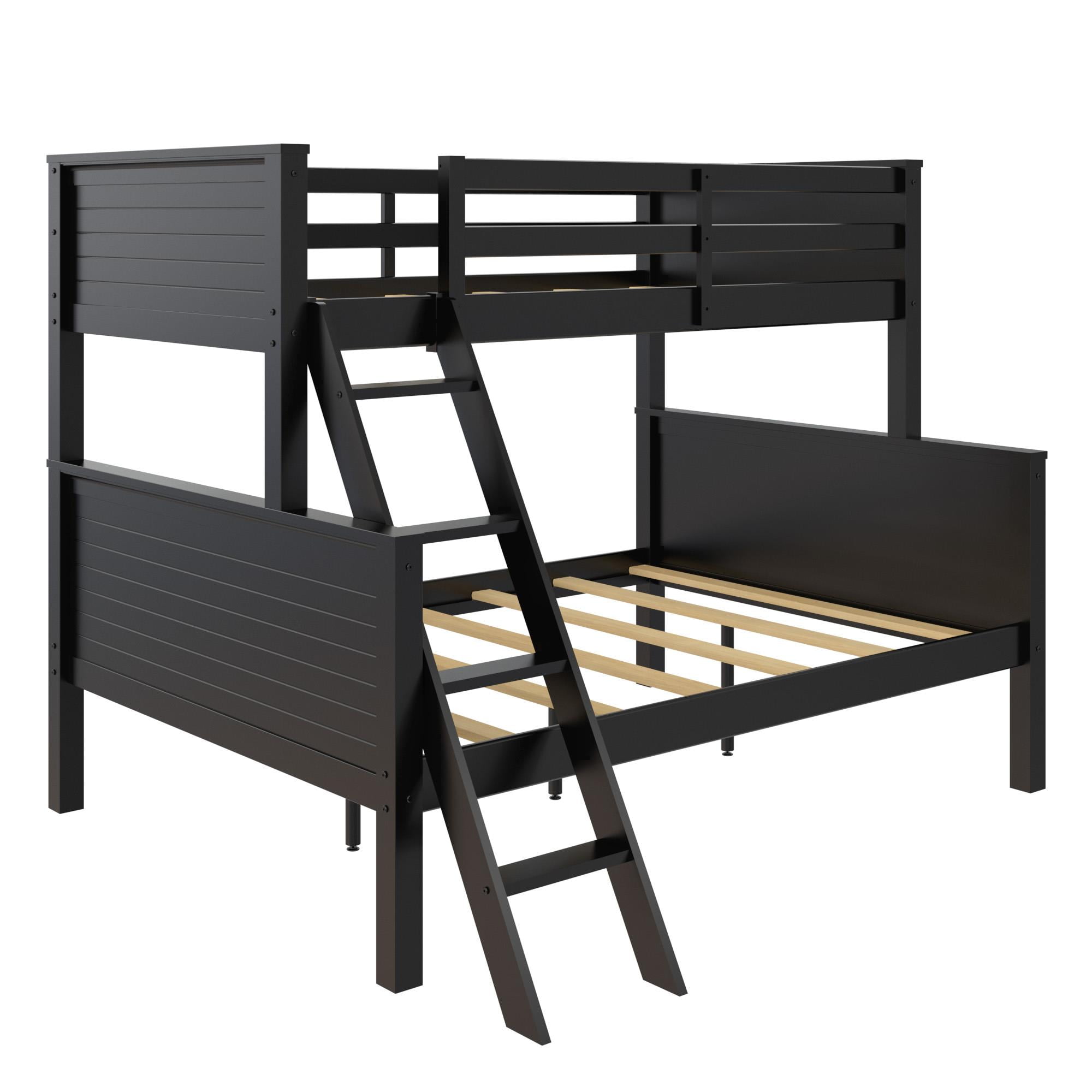 Your Zone Wooden Convertible Twin Over Full Bunk Bed White Walmart Com Walmart Com