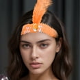 thumbnail image 2 of Unique Bargains Elegant Feathers Faux Diamond Headbands Orange, 2 of 6