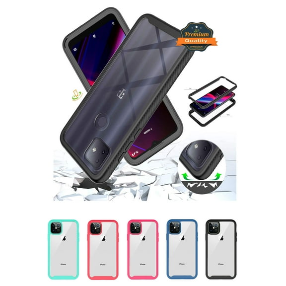 Apple iPhone 12 Pro Max (6.7") Phone Case Transparent Clear Hybrid Dual Layer Shockproof Bumper Rugged Hard PC   TPU Cover for iPhone 12 Pro Max ,by Xcell [Hot Pink]