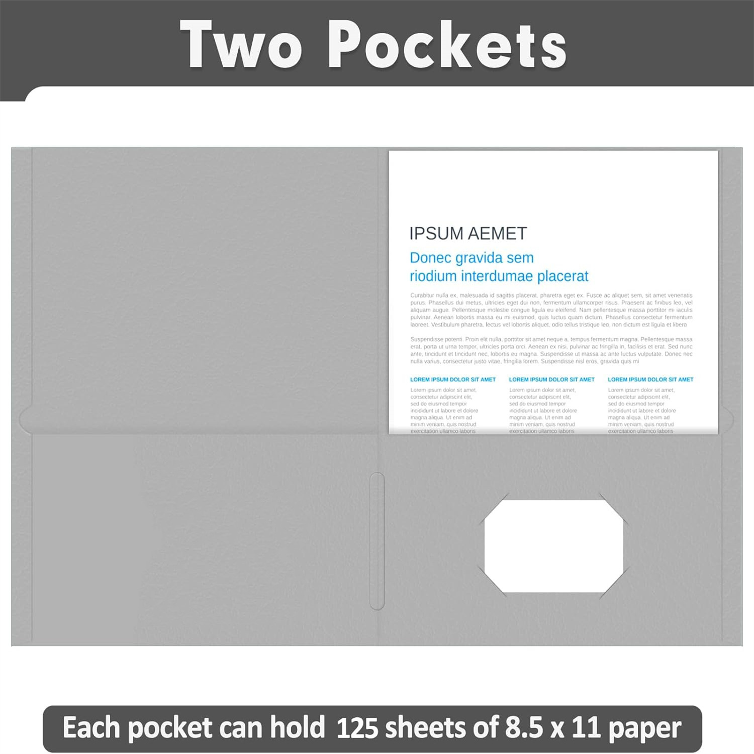Two Pocket Folders, 125 Pack 2 Pocket Folders, Letter Size Paper File Folder for School Office Home Business