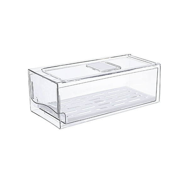 Hxlazmoo Clear Stackable Refrigerator Organizer Bins - Food-Grade Plastic Storage Containers for Kitchen, Fridge & Pantry (11x14x30cm)