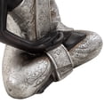 thumbnail image 5 of 6" x 8" Silver Polystone Meditating Buddha Sculpture with Engraved Carvings and Relief Detailing, by DecMode, 5 of 14