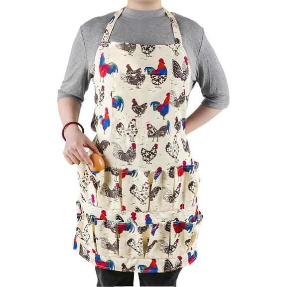 1 pack Egg Apron, Egg Collecting Apron for Chicken Duck Goose Eggs, with 13 Pockets Chicken Egg Apron for Women&Men