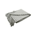 thumbnail image 2 of 50" x 60" Light Gray & Natural Gingham Check Accent Throw Blanket w/ Fringe Tassels, 2 of 6