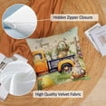 thumbnail image 3 of Happy Easter Pillow Covers 18x18 Set of 4 Soft Velvet Spring Throw Pillow Covers Bunny Peeps Floral Eggs Truck Cross Farmhouse Cushion Covers Pillow Cases Home Outdoor Sofa Couch Decoration 18, 3 of 6