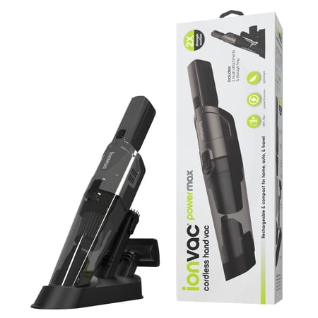 IONVAC POWERMAX HANDHELD CORDLESS VACUUM, MULTI-SURFACE LIGHTWEIGHT PORTABLE VACUUM CLEANER WITH USB-CHARGING, MODEL #8819