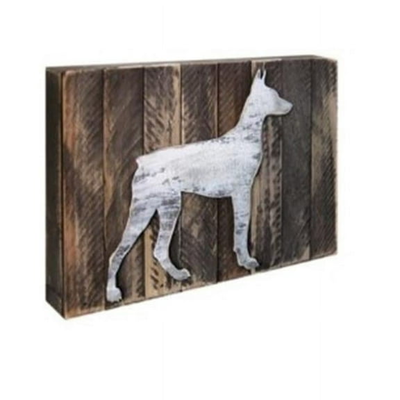 Designocracy 98122-18 Vintage Dog Silhouette Art on Board Wall Decor