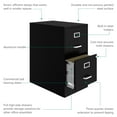 thumbnail image 3 of Hirsh 22" Deep 2 Drawer Metal File Cabinet with Ball Bearing Slides in Black, 3 of 11