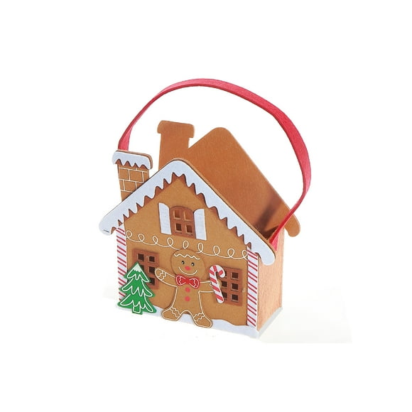 Panier En Feutre En Forme De Maison En Pain DÉpices (14,7 Cm) - Lot De 2