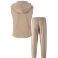 thumbnail image 5 of Stamzod Men's Clothing Sets 2 Piece Tracksuit Men Casual Quarter Zip Sleeveless Hoodies and Long Pants with Pocket Beach Vacation Outfits, 5 of 5