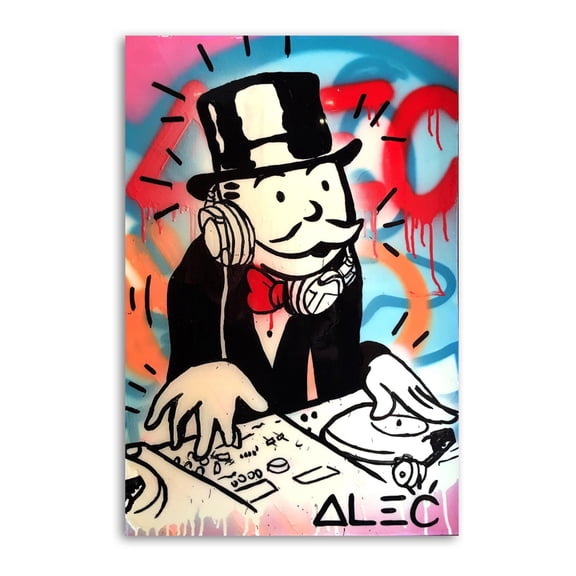Alec-Monopolys Music DJ Picture Print Canvas Poster Wall Paint Art Posters Decor Modern Home Artworks Gift 12x18inch(30x45cm)