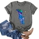 thumbnail image 3 of Gibobby Camisas Para Mujer Elegantes Mujeres Blouse Top O cuello con estilo T camisas（Gris， XXL), 3 of 5