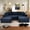 Blue (Right Facing Chaise), variant on Muumblus Modular Sectional Sofa, Oversized U-Shape Cloud Couch, Modern Corduroy Sleeper Couches for Living Room, No Assembly Required, Dark Grey (Left Facing Chaise)