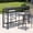 1 black table+2 grey stools, variant on Crestlive Products Outdoor Bar Stools Set of 4, 26" Counter Height Stackable Modern Patio Bar Chairs with Rattan Back and Metal Frame, for Garden Deck Pool Backyard