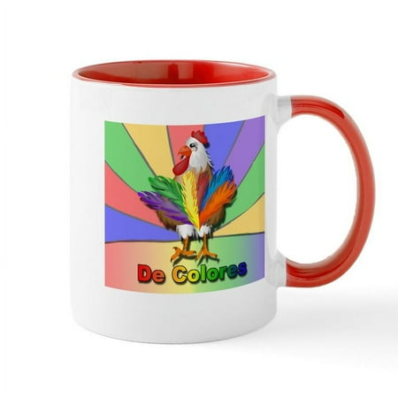 

CafePress - Rooster Tail De Colores Mug - 11 oz Ceramic Mug - Novelty Coffee Tea Cup